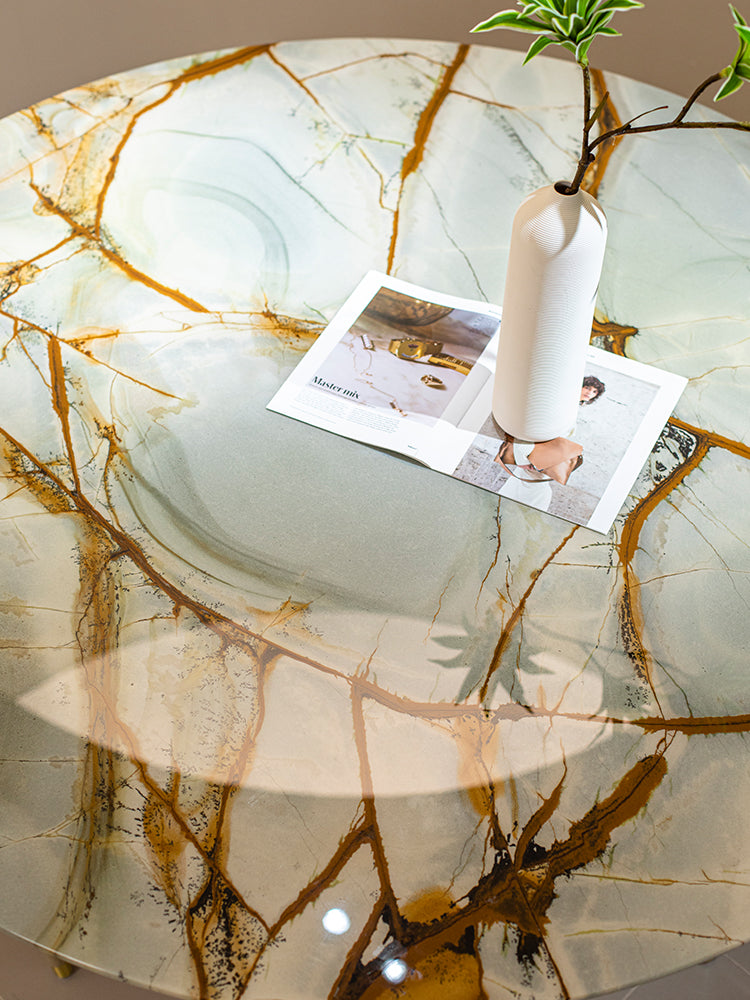 Roman Impression Marble Round Dining Table