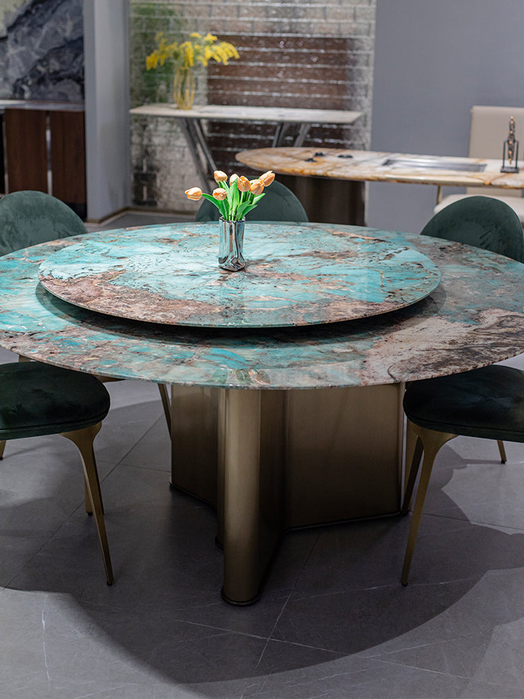 Amazon Green Marble Round Dining Table