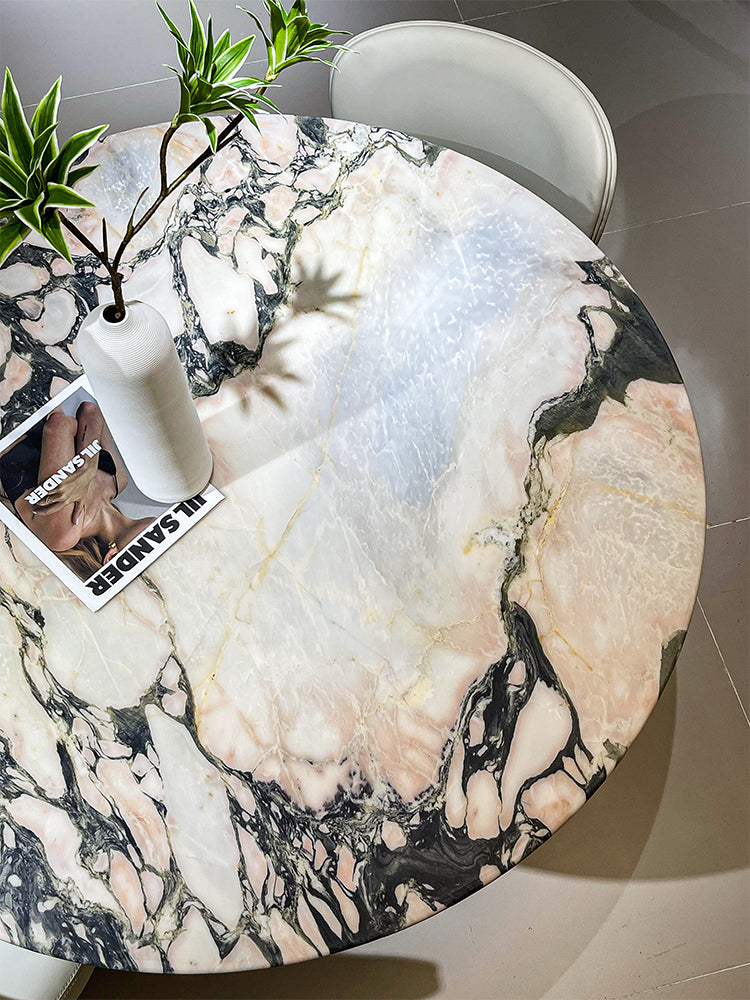 Bulgari Pink Marble Round Dining Table